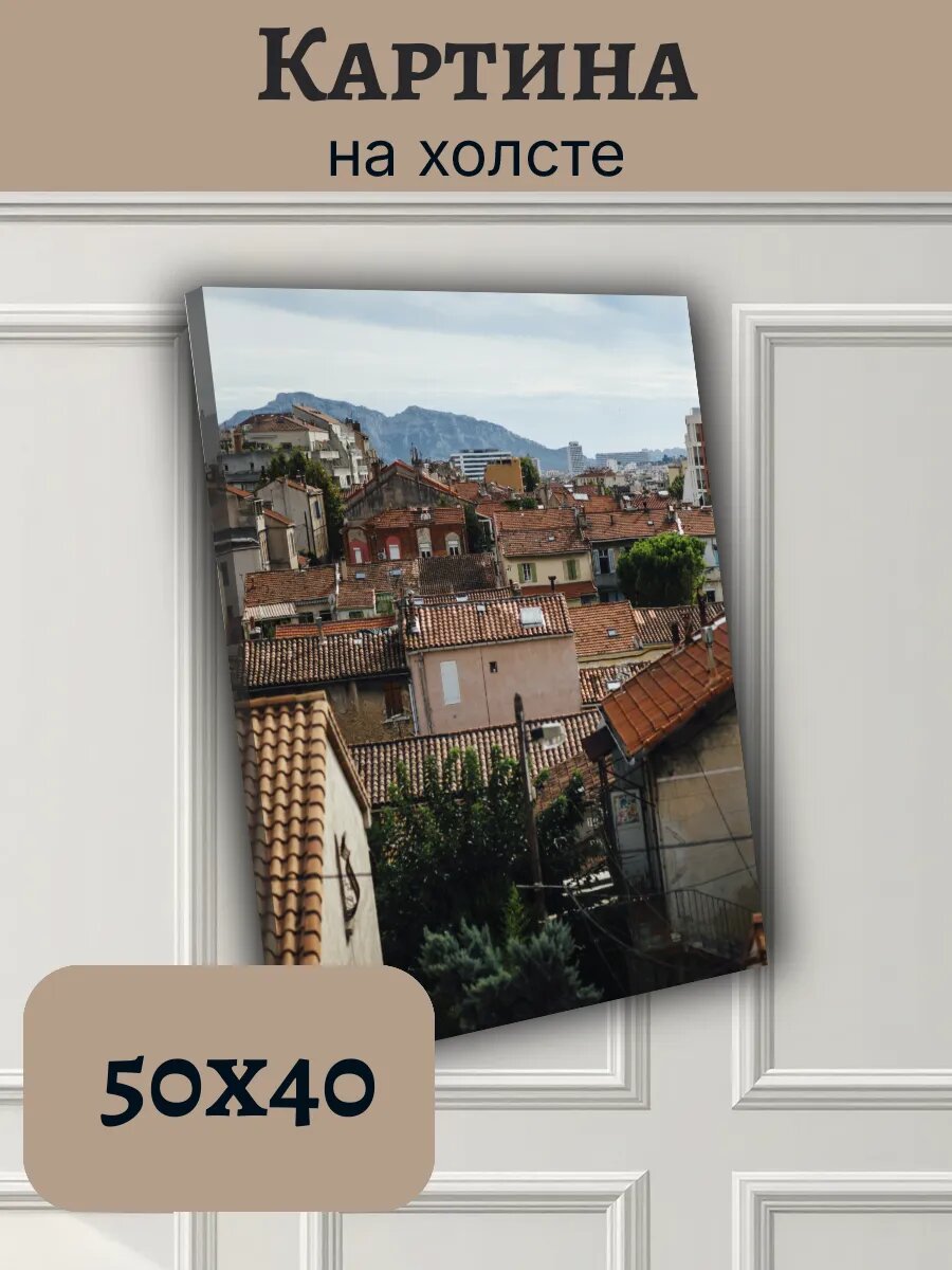 Картина Постер Франция France 40x50 Ницца панорама