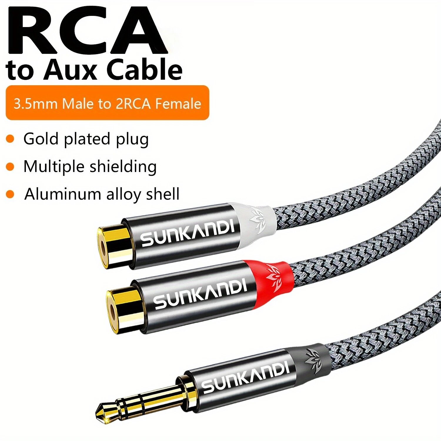 SUNKANDI RCA 3.5 мм - 2RCA, 0.28m
