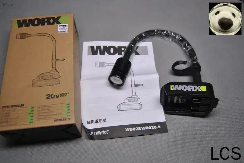 Беспроводной светодиодный фонарь WORX WU028 20V с гибким кронштейном