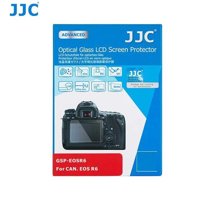 JJC Закаленная пленка для экрана камеры, LCD защитная пленка, подходит для камеры Canon EOS R6, R7, R6 Mark II (R6II)