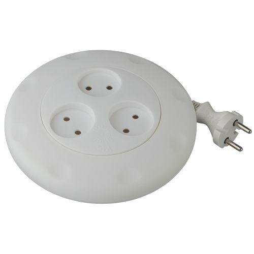 Удлинитель-рулетка 3х3м без заземл. 10А IP20 UR-3-3m-W ПВС 2х0.75 бел. Эра Б0019038
