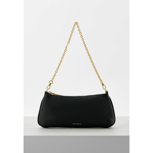 фото Сумка багет coccinelle c-me chain, фактура матовая, зернистая, черный