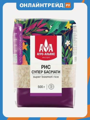 Изображение товара Рис Агро-альянс супер Басмати " Экстра" 500 г