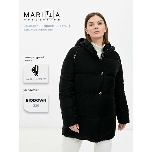 фото Куртка maritta осень-зима 2021, размер 40, черный