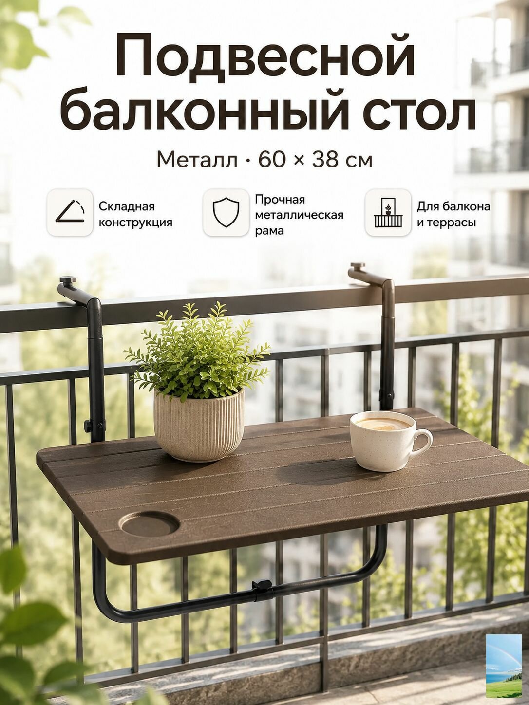 Садовый стол, Металл 60х40