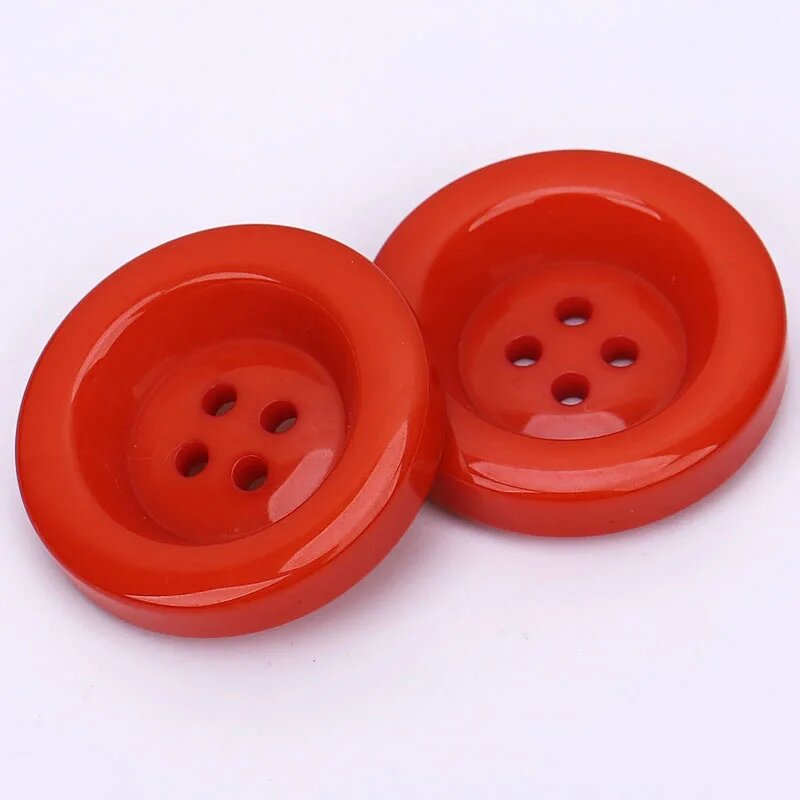 Пластиковые круглые пуговицы 30 мм чёрно-белые 20 шт Красный, 5PCS, Orange