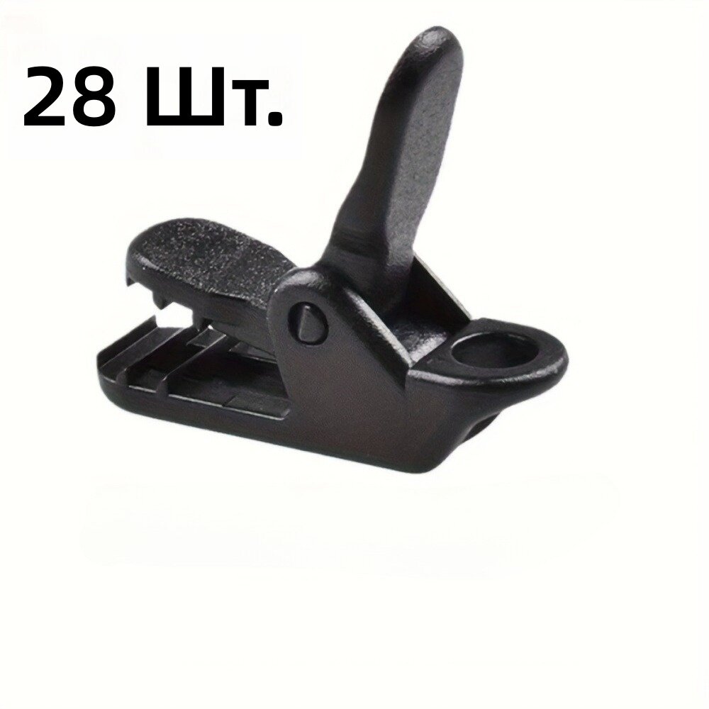 Зажимы для тента и палатки T-Pin "крокодил", крючки для фиксации, 28 шт, черные