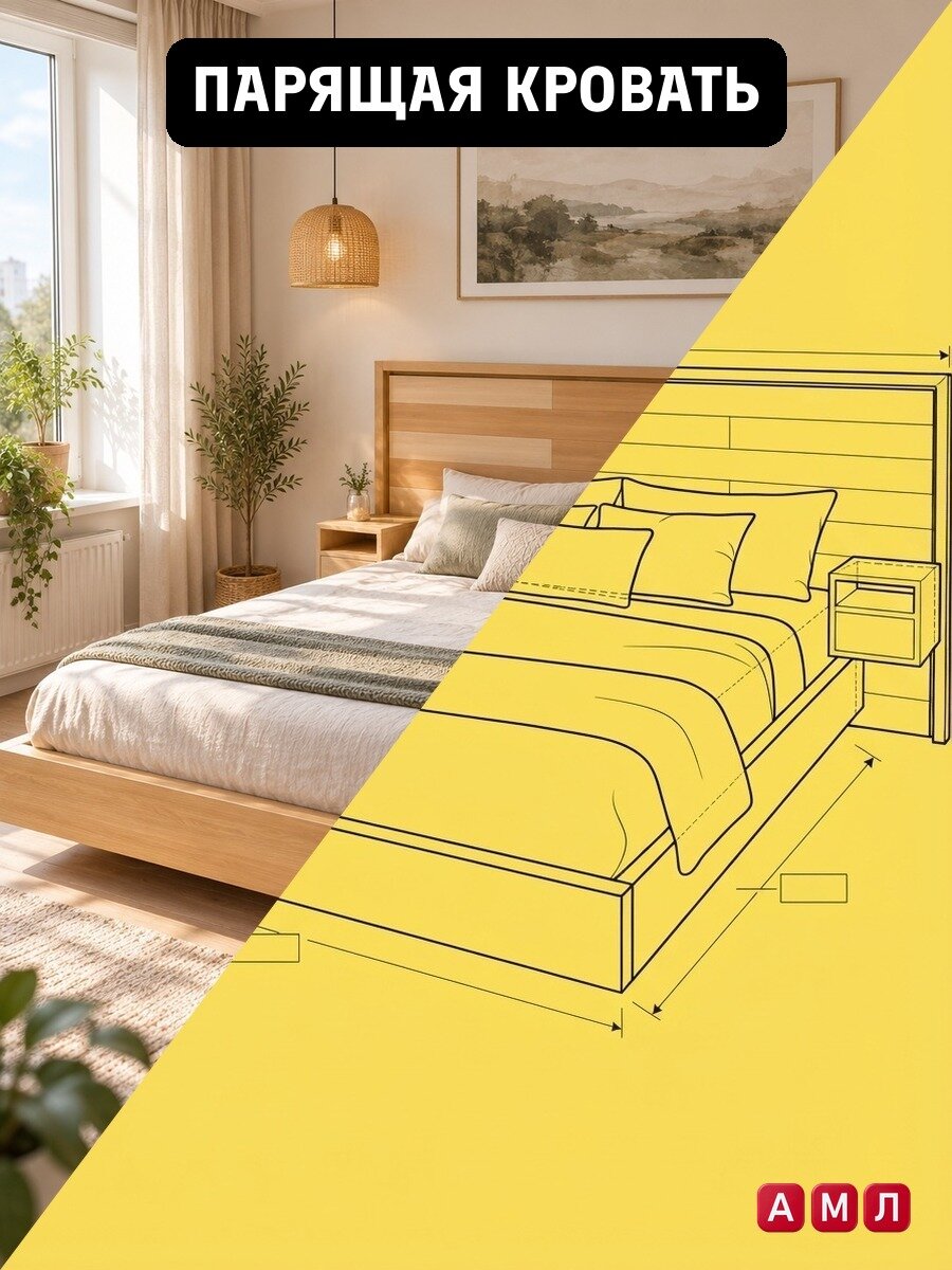 Проект чертеж парящая двуспальная кровать с подсветкой из дерева своими руками - скачать и распечатать чертежи с размерами, пошаговая и поэтапная схема сборки 3D