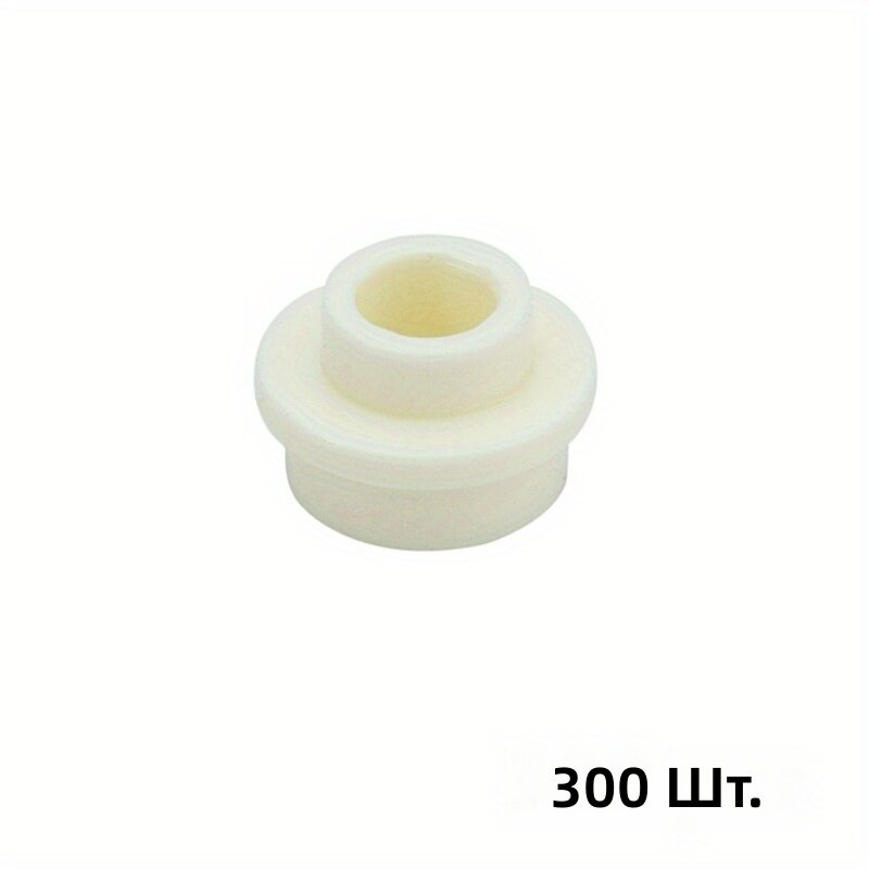 Круглые пластины для конструктора 1x1 с отверстием, 300 шт, цвет белый, артикул 85861