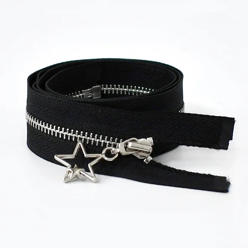 Металлические молнии Meetee 3# 15-70 см 3 шт Черный, ZA062-Black-Silver, OpenEnd-60cm