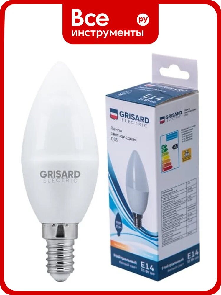 Светодиодная лампа Grisard Electric свеча С35 E14 11Вт 4000K GRE-002-0110(1)