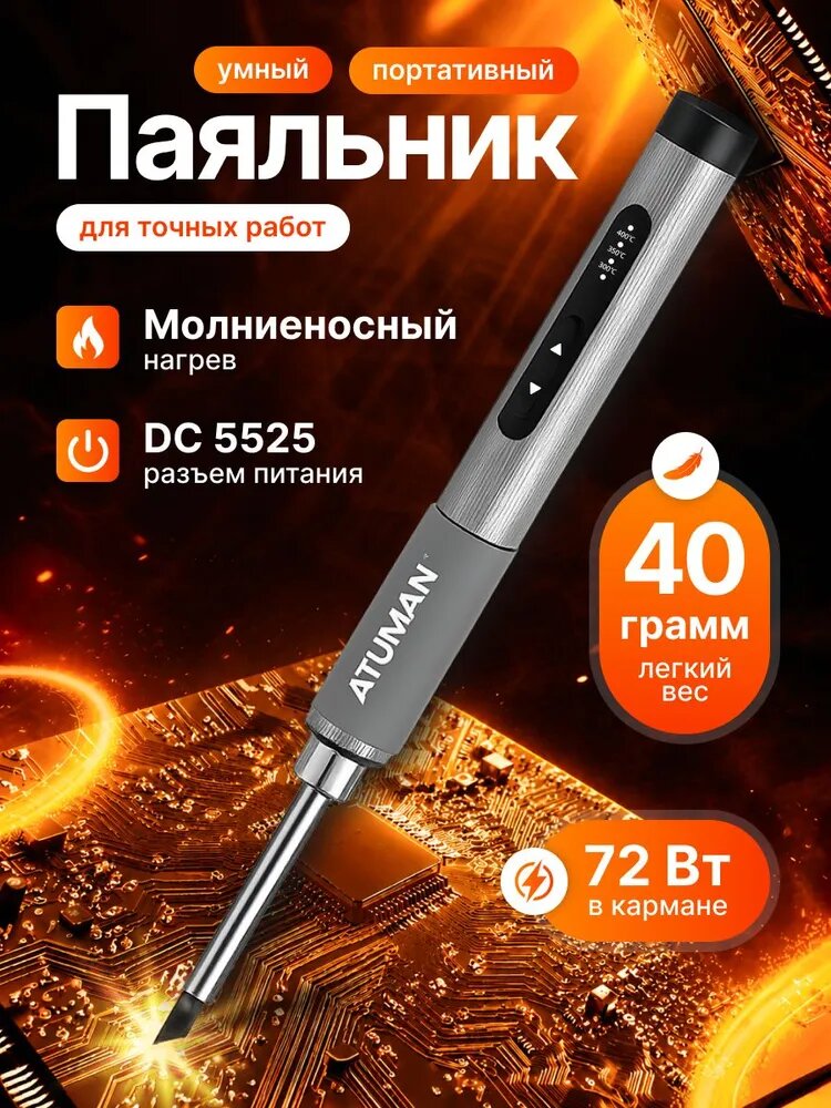 Портативный паяльник Xiaomi Duka EI2, жало KR