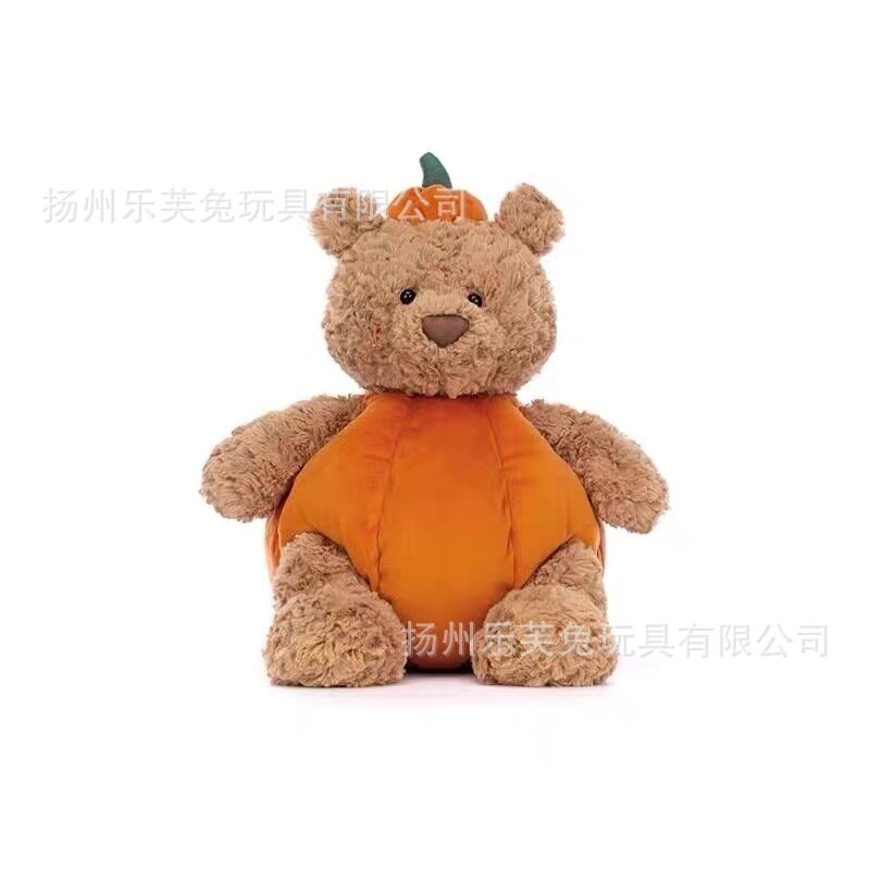 Плюшевая игрушка Jellycat Медвежонок Тыква, мягкая игрушка-подушка, подарок с чехлом