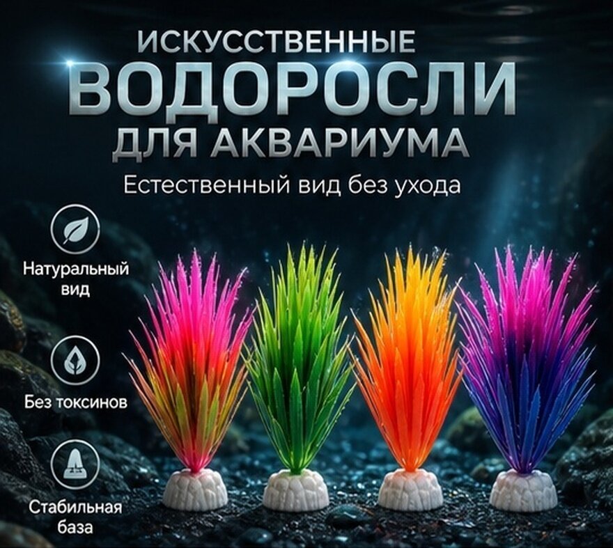 Искусственные Растения Для Аквариума 4 Шт Нарцисс Разнообразный Цвет 14.00X11.00X2.50Cm