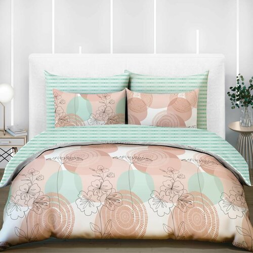 Постельное белье 2 спальное перкаль (50х70) простынь на резинке Fine Line Ланжери