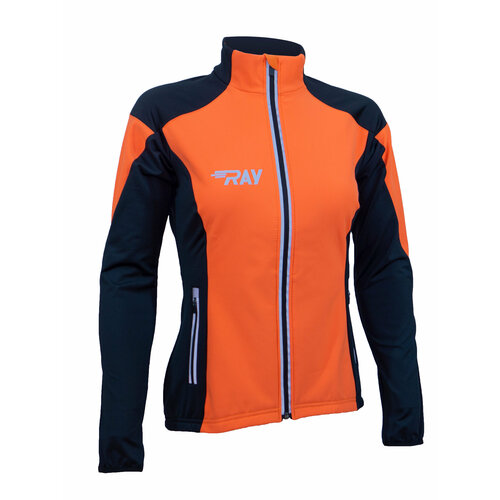 Куртка спортивная RAY, размер 44, черный, оранжевый куртка ray размер 44 черный оранжевый