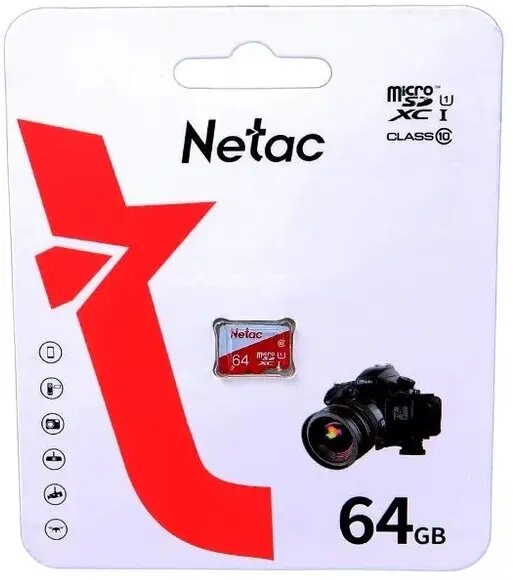 Карта памяти 64Gb MicroSD Netac P500 ECO (NT02P500ECO-064G-S)