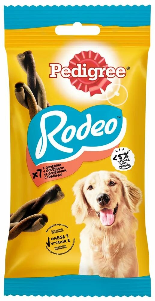 Лакомство для собак , Pedigree, Rodeo, 5шт по 123гр
