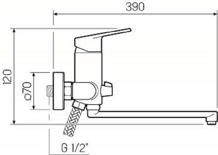 SL132-006E Смеситель для ванны, ø35