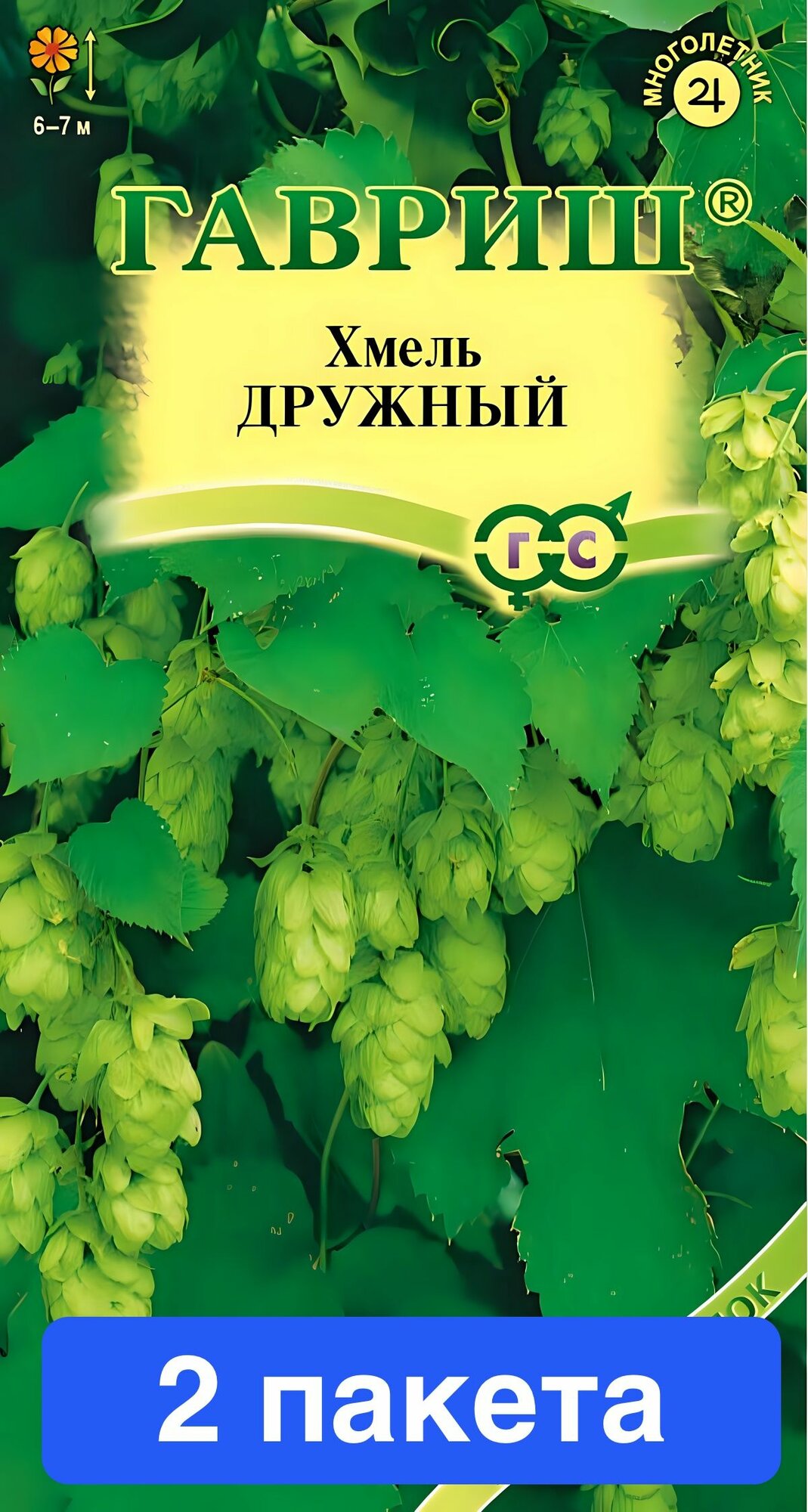 Цветы Хмель обыкновенный Дружный 2 пакета