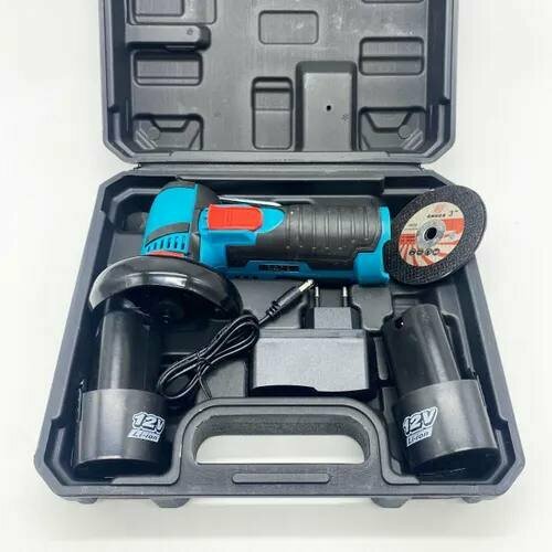 Болгарка беспроводная угловая мини шлифовальная машина 19500 обмин с двумя аккумуляторами Синяя 2591₽