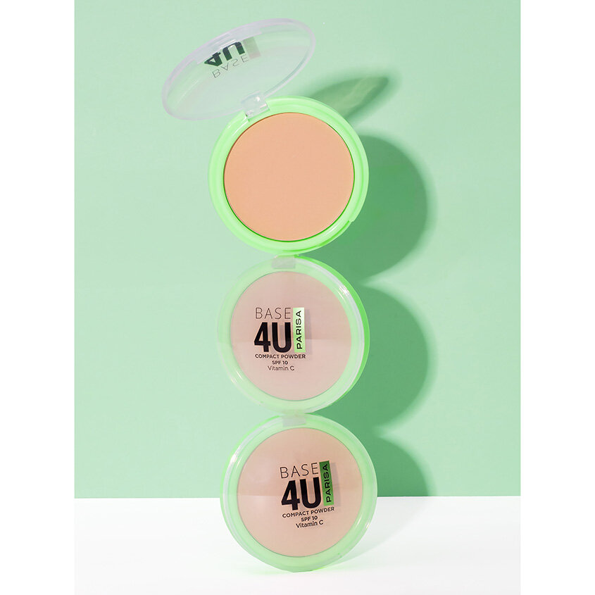 Пудра для лица `PARISA` Base 4U компактная SPF10, тон 03 — фото 1