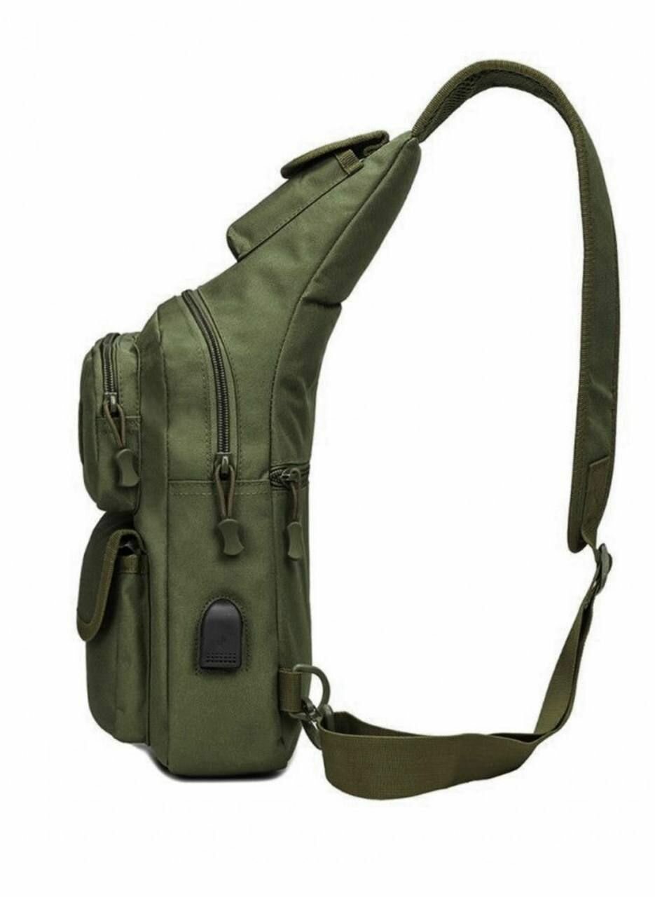 Тактическая сумка рюкзак с USB олива — фото 1