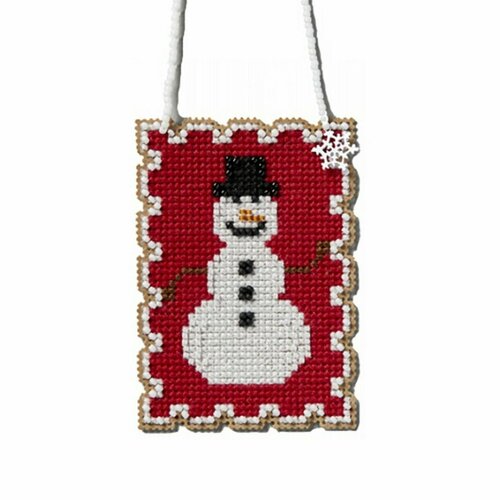 фото Набор для вышивания mill hill #mh162435 snowman (снеговик), счетный крест, 5.8 x 8.3 см
