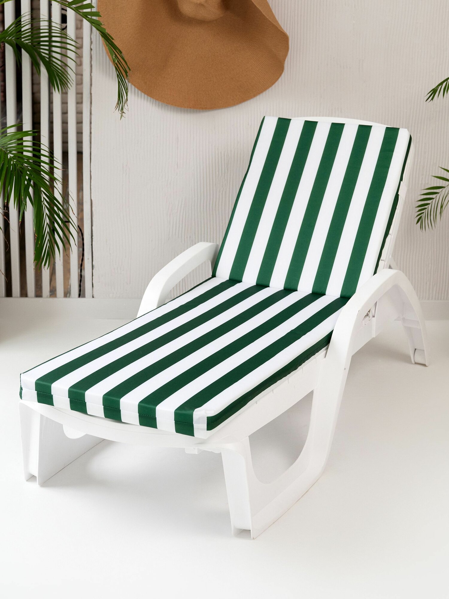 Изображение Матрас для шезлонга / лежака white-green