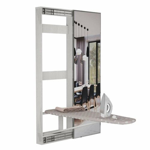 Гладильная доска БТС Мебель Смарт с зеркалом, ЛДСП, цвет лоредо