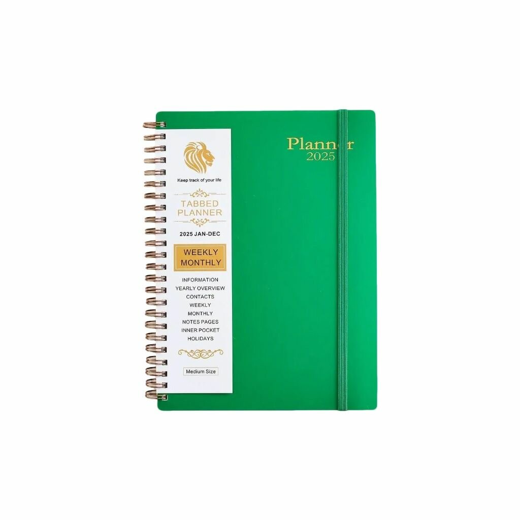 Day Planner 2025 Еженедельный ежемесячный с января года-декабря академический календарь этикеткой датированной страницей