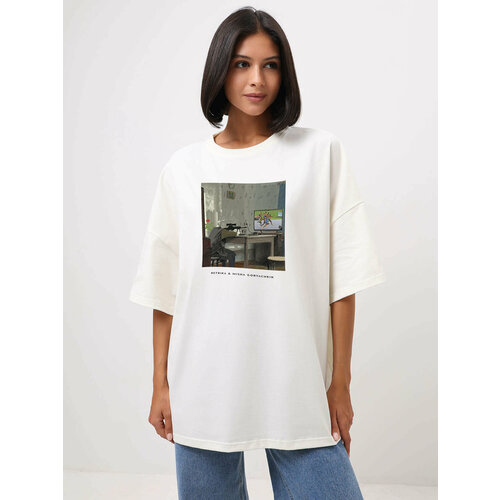 фото Футболка retrika, размер extra oversize, белый