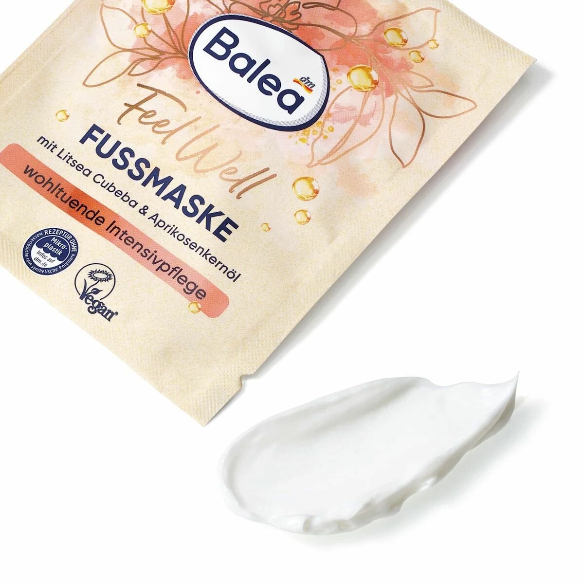 Изображение Маска для ног Balea - Feel Well, с литсеей кубеба и маслом абрикосовых косточек, 15 мл, 1 шт