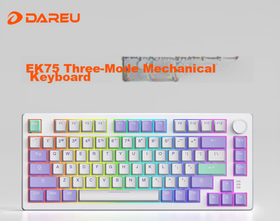 Механическая клавиатура серии Dareu EK75, Juejue Purple, проводная/беспроводная, Bluetooth, Mengyu HIFI Switch