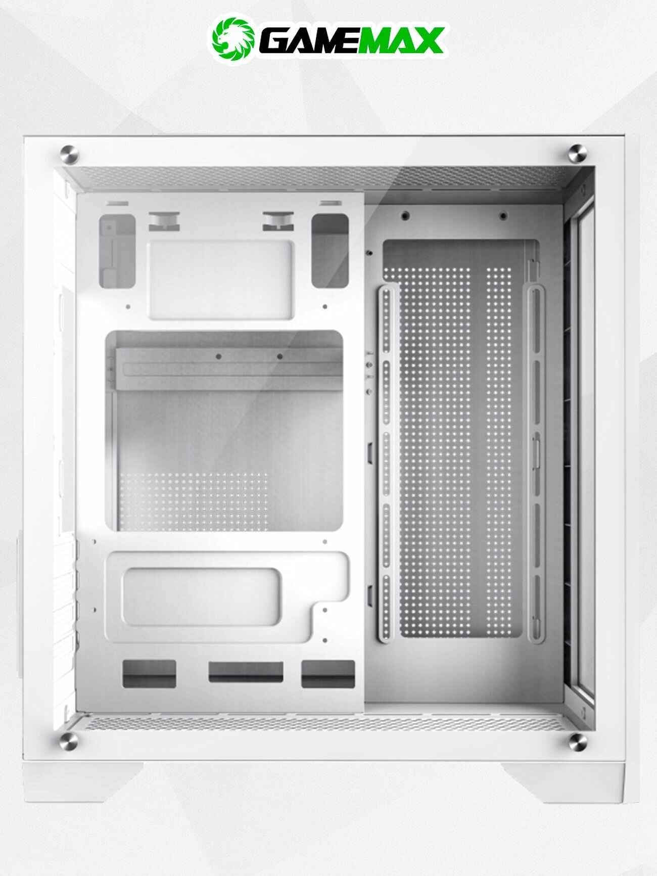 Корпус mATX GameMax белый, без БП, боковая панель из закаленного стекла, USB 3.0, 2*USB 2.0, audio - фото №11