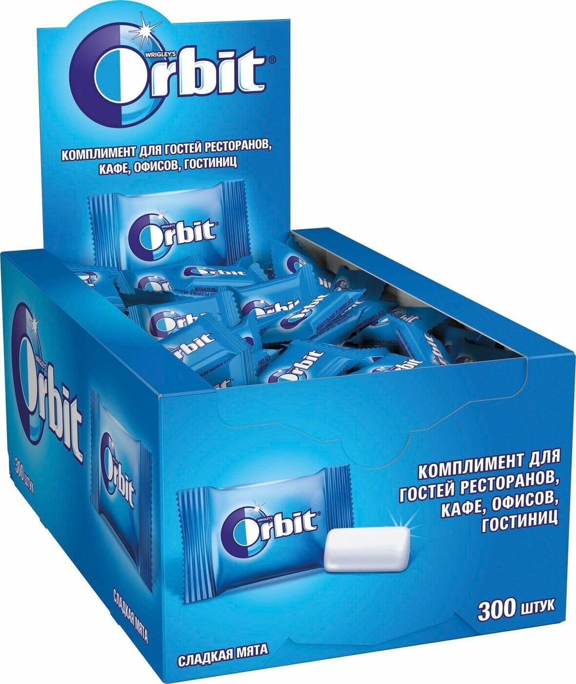 Жевательная резинка Orbit (Орбит) сладкая мята, подушечки, без сахара, 300 шт (1 драже)