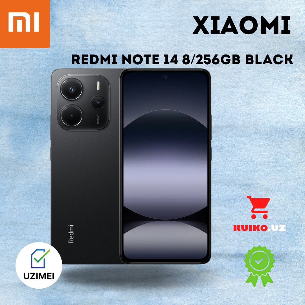 Смартфон Redmi Note 14, 8GB+256GB, AMOLED 120Hz дисплей, 6,67", Midnight black