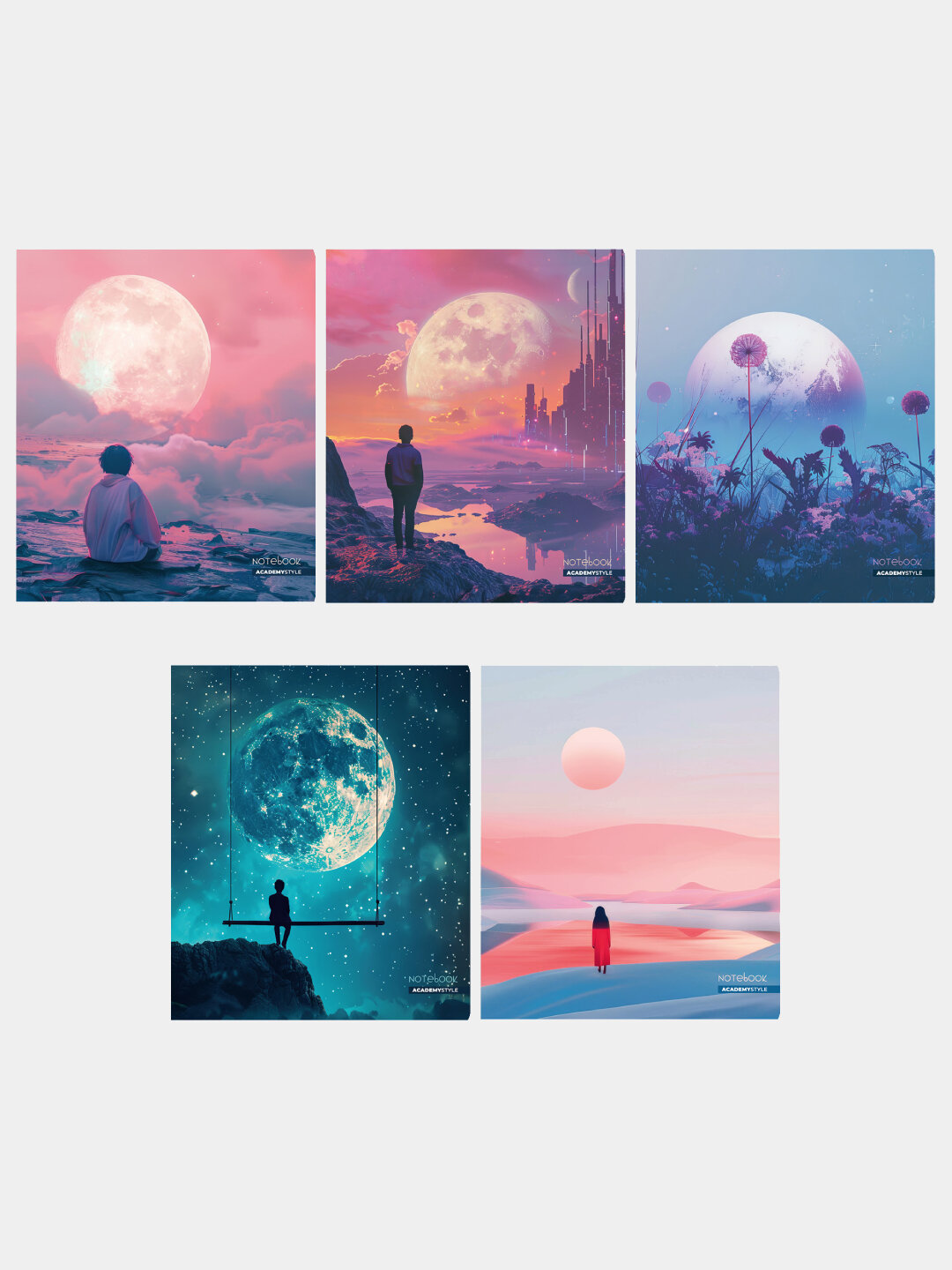 Тетрадь, 96 листов, А5, клетка, На заре, 5 шт