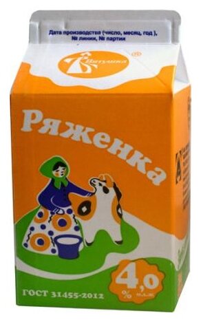 Кировский молочный комбинат Ряженка 4 %