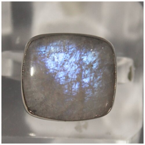 Кольцо True Stones, лунный камень, размер 17, белый, синий кольцо true stones лунный камень размер 18 голубой белый