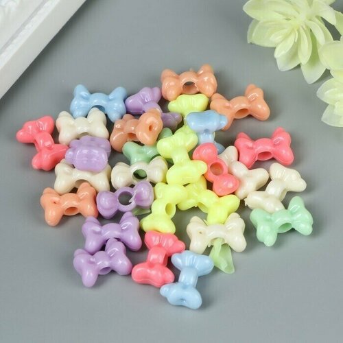 Бусины для творчества пластик Бант Пастельные тона набор 30 шт 15 гр 14х1 см 402₽