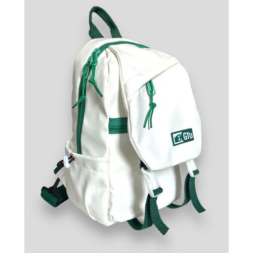 Рюкзак слинг  однолямочный, фактура гладкая, белый, зеленый
