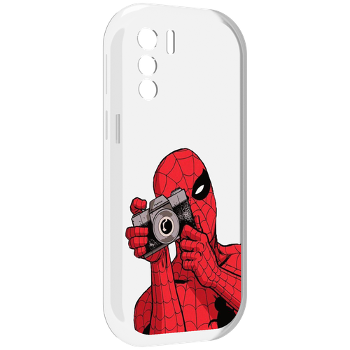 Чехол MyPads человек паук фотограф детский для UleFone Note 13P задняя-панель-накладка-бампер