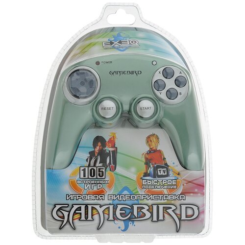 Портативная игровая приставка EXEQ GameBird + 105 игр (фисташковый)