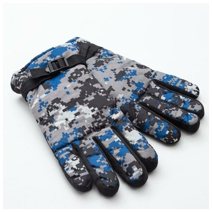 MINAKU Перчатки зимние мужские MINAKU "Хаки", цв. голубой, р-р 8 (25 см)