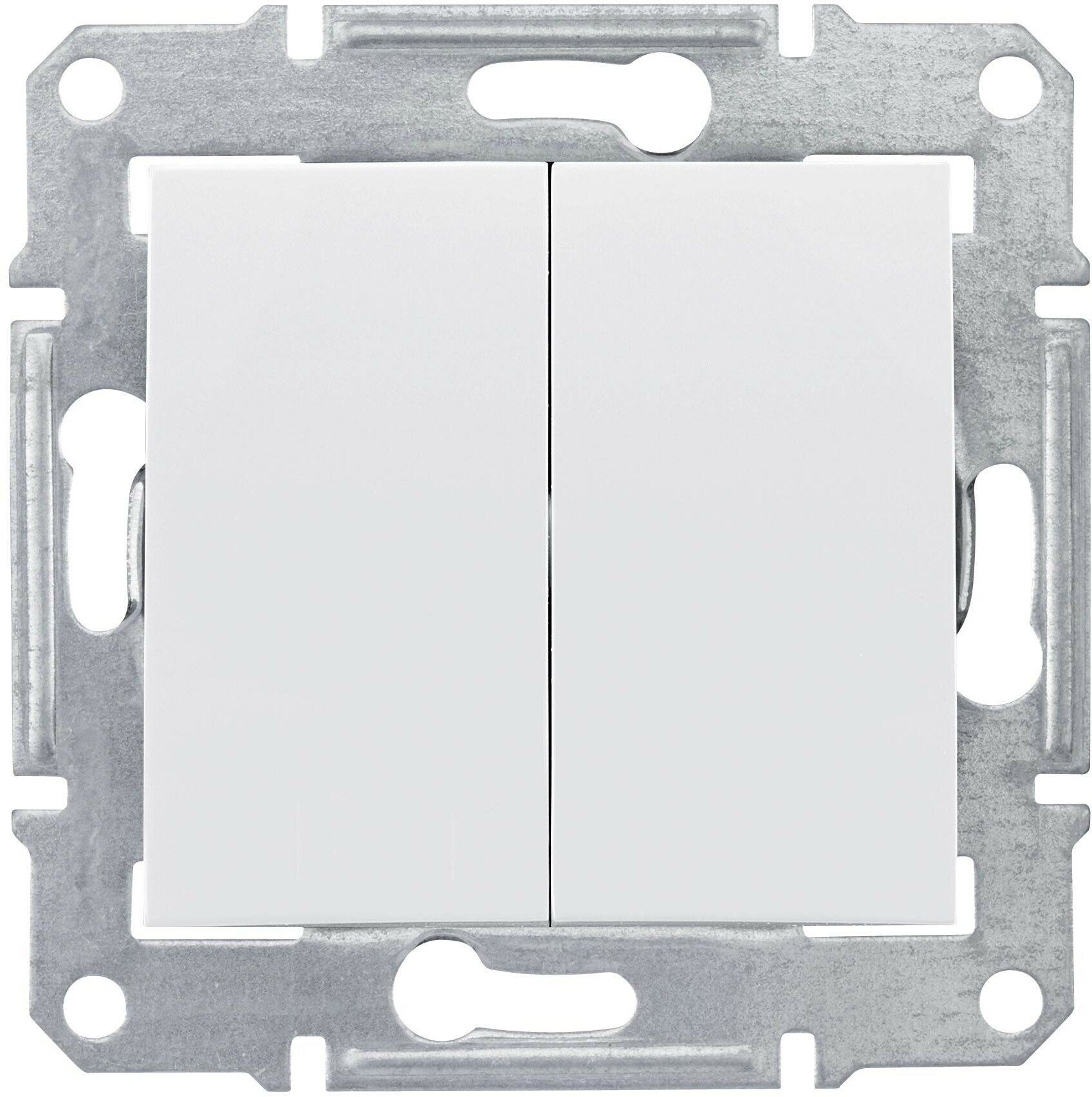 Выключатель Sedna двухклавишный белый Schneider Electric встроенный монтаж, SDN0300121