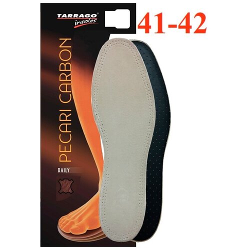 IL1051 Стельки кожа + латекс, Tarrago Pecari Carbon, размерный ряд, Размер 41/42