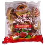 Мини-маффин Русский бисквит с ароматом сливок и начинкой из клубничного джема (8 шт.) - изображение