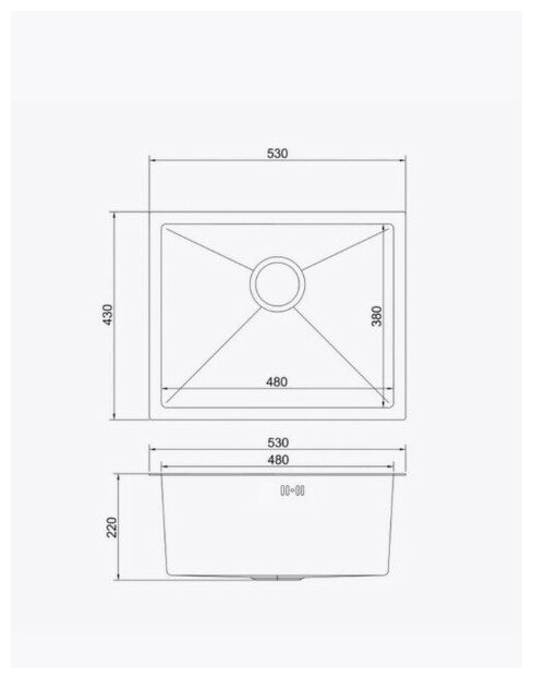 Мойка из нержавеющей стали для кухни, врезная 53х43 - фотография № 9