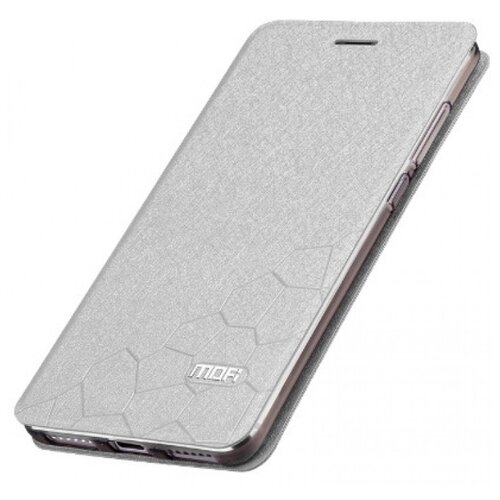 фото Чехол-книжка mypads для xiaomi redmi 4x (5.0 / android 6.0 / 3gb / 16gb / 32gb / 4100mah) водоотталкивающий с мульти-подставкой на жсткой металлической основе серебристый